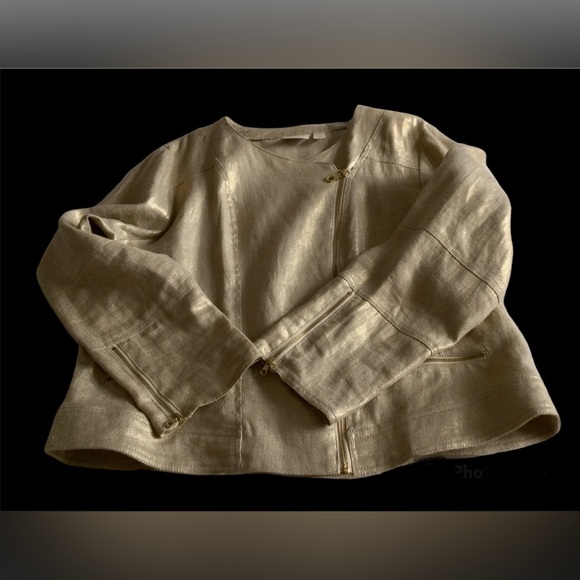 Chico’s Linen Bomber Jacket - EUC - Picture 1 of 7